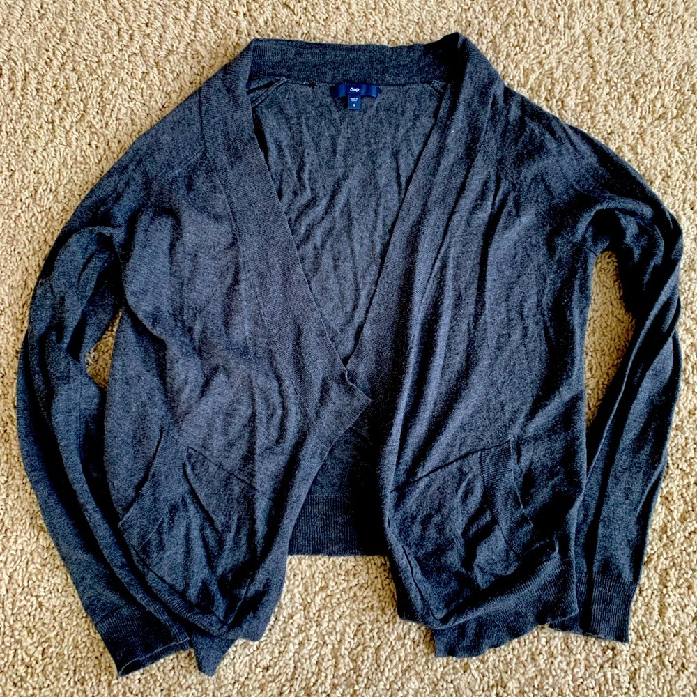 GAP Gray Open Front Cardigan Sweater